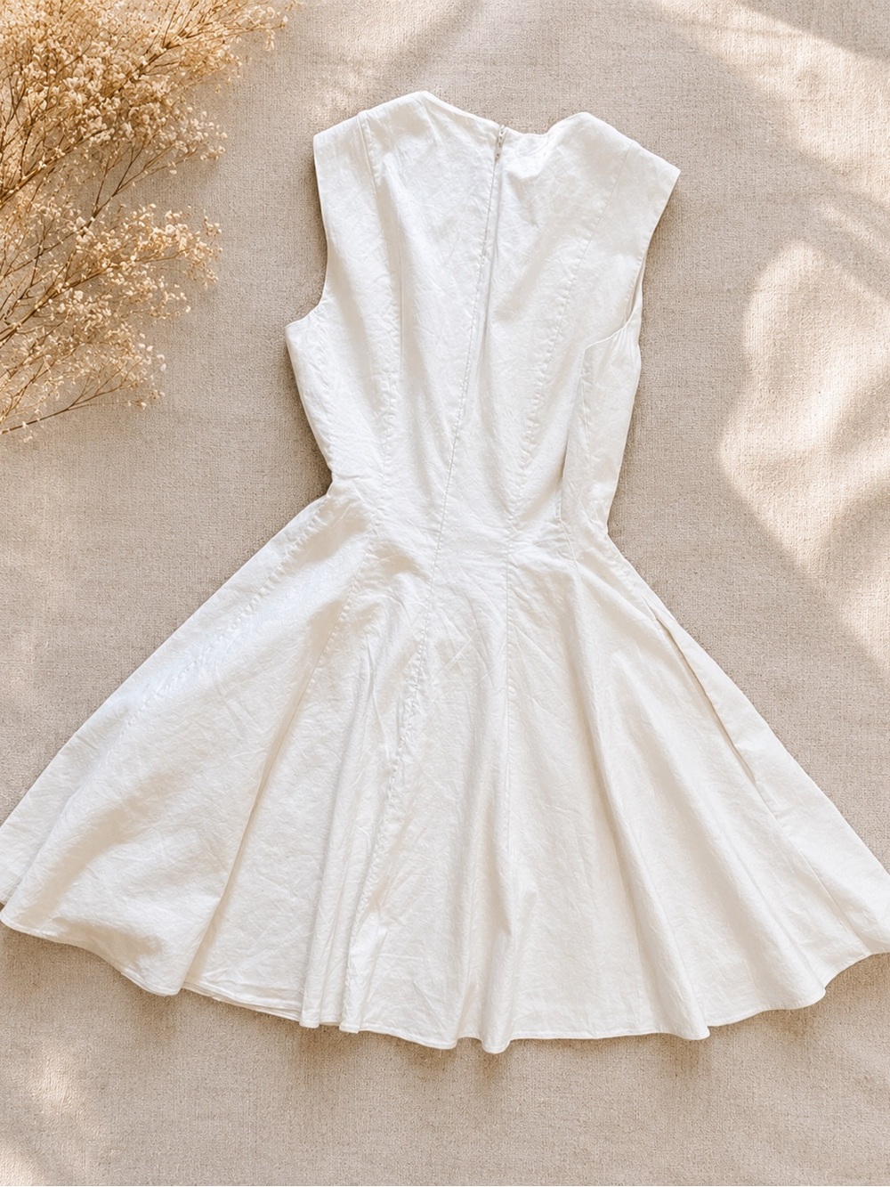 Theory Cream Sleeveless Fit-and-Flare Dress - Picture 7 of 7